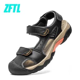 ZFTL Men's Outdoor Sandals New Genuine Leather man casual slippers Summer leisure male light beach sandals Large Size Non-slip