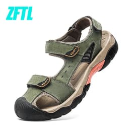 ZFTL Men's Outdoor Sandals New Genuine Leather man casual slippers Summer leisure male light beach sandals Large Size Non-slip