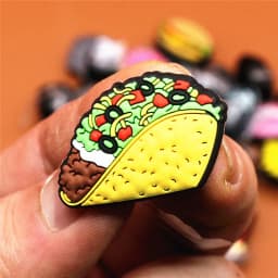 Original 1pcs Novelty Food PVC Shoe Decorations Accessories Donuts Popcorn Omelette Sandals Buckle Charms Kids Party Brand Gift