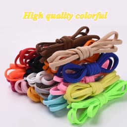 New 1Pair Elastic Locking Shoelaces Semicircle Shoelace Sneakers Shoe Laces Quick No Tie Shoelace Kids Adult Shoes Lace 21colors