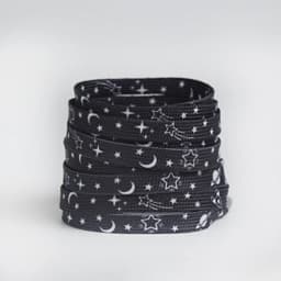 Stars Moon Shoelaces for Sneakers AF1 Gradient Classic Flat Shoelaces Rainbow Shoe Laces with Stars Cosmic Milky Print Strings