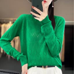 New Women Wool Blend Sweater Spring O-neck Geometric Hollow Pullover Fashion Soft Sweater Loose Casual Knit Base Tops