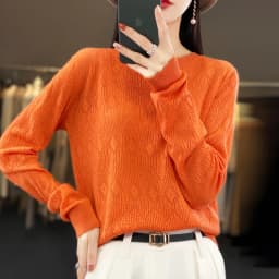 New Women Wool Blend Sweater Spring O-neck Geometric Hollow Pullover Fashion Soft Sweater Loose Casual Knit Base Tops