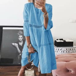 Print Mid Dress S-5XL Size Summer Women Elegant Butterfly Lady Casual O Neck Loose Party Dress Chic Allover Embroidary Lace Tape