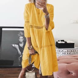 Print Mid Dress S-5XL Size Summer Women Elegant Butterfly Lady Casual O Neck Loose Party Dress Chic Allover Embroidary Lace Tape