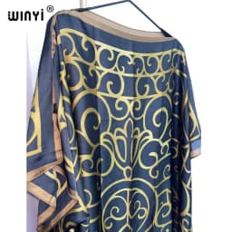 WINYI Summer beach Dress NEW Print Boho Hijab Loose vetidos Elegantes Muslim Abaya Robe Gown Sexy Lady Party maxi holiday kaftan