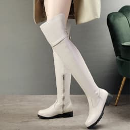 Classic PU Oversized Boots Warm Winter Boots Metal Zippers Comfortable Plush Buckle Women's Boots Available for 48yards 47yards