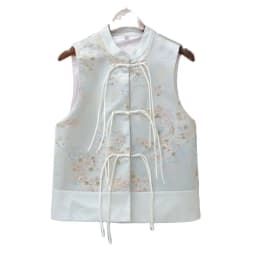 Fashion Spring Vest Women Temperament Button Jacquard Fashion Loose Sleeveless All-match Causal Waistcoat 2024 New Female Jacket