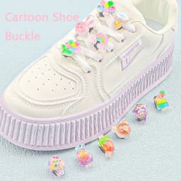 Shoelaces Decorative Clip Children's Bling Glitter Princess Ice Cream Rainbow Shoe Buckle Removable Shoe Charms Decorations 1PCS