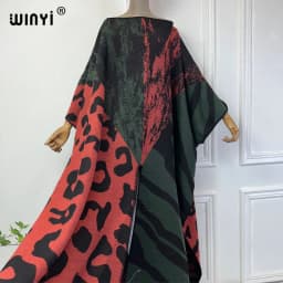 NEW WINYI print Comfort Warm fashion kaftan Holiday Caftan Elegant Africa Women Boho party winter clothes for women long dress