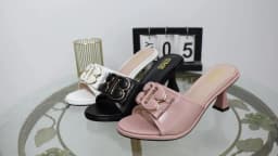 Women's slippers in summer 2024 wear sandals with thin heels high heels buckle is simple elegant black Women shoes