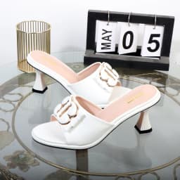 Women's slippers in summer 2024 wear sandals with thin heels high heels buckle is simple elegant black Women shoes