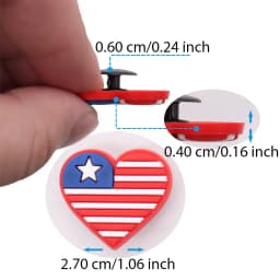 1pcs America USA Statue of Liberty Star Heart Hat Soccer PVC Shoe Charms Wristband Decoration Buckle Accessories Adult Gift