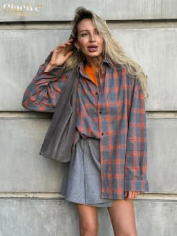 Clacive Fashion Loose Plaid Woman Blouse 2024 Casual Lapel Long Sleeve Office Shirts Elegant Classic Blusa Tops Female Clothing