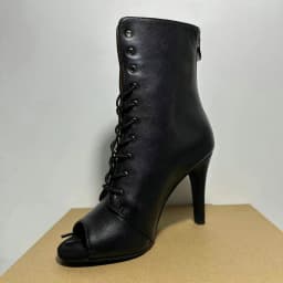 Women's Black Peep-Toe High Heel Stilettos Size 46 New Fashion Brand Party Boots for Ballroom Latin Jazz Dance Sexy Party Shoes
