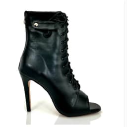 Women's Black Peep-Toe High Heel Stilettos Size 46 New Fashion Brand Party Boots for Ballroom Latin Jazz Dance Sexy Party Shoes