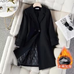 Ladies Long Blazer High Quality Autumn Winter Women Black Red Navy Blue Thicke Blazers Female Casual Jacket Coat Windbreakers