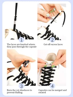 Elastic Flat Shoelaces for Sneakers No Tie Shoe Laces Metal Flower Noodle Capsule Buckle One Size Fits All for Kids and Adults