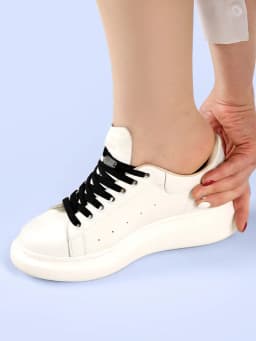 Elastic Flat Shoelaces for Sneakers No Tie Shoe Laces Metal Flower Noodle Capsule Buckle One Size Fits All for Kids and Adults