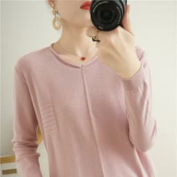 2026 Autumn/Winter Women's New Pullover Casual Solid 100% Cotton Knitted V-Neck Loose Sweater Fashion Soft Breathable Top