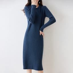 100% Pure Wool Knit Dress Women's Autumn And Winter Slim Knee-Length Dress Sweater Skirt With Bottoming Skirt