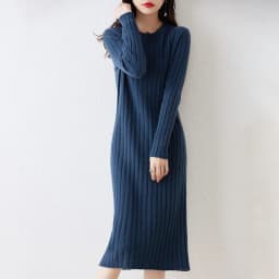 100% Pure Wool Knit Dress Women's Autumn And Winter Slim Knee-Length Dress Sweater Skirt With Bottoming Skirt