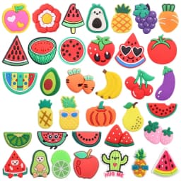 1pcs PVC Shoe Charms Pineapple Grape Carrot Strawberry Watermelon Avocado Buckle Clog Hole Slipper Ornaments Kids Party Gift