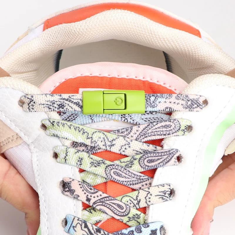 Elastic Laces Sneakers Cashew Flower Colorful Press Lock Shoelace Without Ties AF1/AJ Kid Adult 8MM Thick Sports No Tie Shoelace