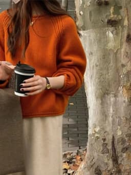 Autumn and winter new pure cashmere sweater for women with thick rolled edge round neck loose knit sweater bottoms