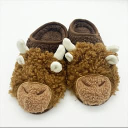 Highland Cow Plush Slippers Winter Fashion Colourful Fluffy Cattle Shoes Soft Warm Indoor Cartoon Furry Slides for Women Men