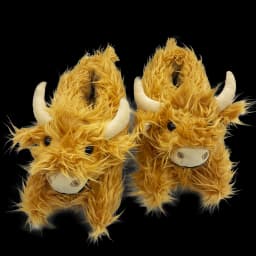 Highland Cow Plush Slippers Winter Fashion Colourful Fluffy Cattle Shoes Soft Warm Indoor Cartoon Furry Slides for Women Men