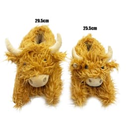 Highland Cow Plush Slippers Winter Fashion Colourful Fluffy Cattle Shoes Soft Warm Indoor Cartoon Furry Slides for Women Men