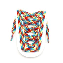 Flat Shoelaces for Sneakers Rainbow Shoelace Colorful Striped Shoe Laces for Woman Man Width 1CM Length 100/120/140/160CM 1 Pair