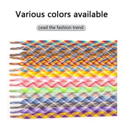 Flat Shoelaces for Sneakers Rainbow Shoelace Colorful Striped Shoe Laces for Woman Man Width 1CM Length 100/120/140/160CM 1 Pair