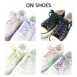 Flat Splash Ink Shoelaces for Sneakers Canvas Casual Tennis Shoes Shoelace Colorful Shoe Laces for Women Men 120/140/160CM