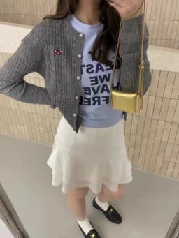 2024 new European station cherry embroidery 100% cashmere cardigan women's crewneck long sleeve wool knit sweater coat top