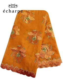 2022 New African Islamic Women Scarf Fashion Pashmina Turban Pray 100% Cotton Embroidered Shawl Wrap Muslim Party Hijab for Lady
