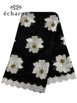 2022 New African Islamic Women Scarf Fashion Pashmina Turban Pray 100% Cotton Embroidered Shawl Wrap Muslim Party Hijab for Lady
