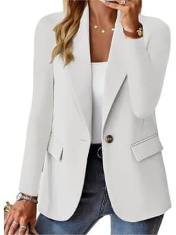 Elegant Women's Solid Slim Suits Top Coat Spring Autumn Notched Collar Single Button Long Sleeve Casual Office Lady Blazer Coats