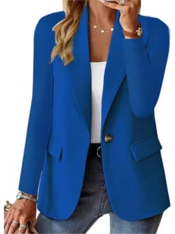 Elegant Women's Solid Slim Suits Top Coat Spring Autumn Notched Collar Single Button Long Sleeve Casual Office Lady Blazer Coats