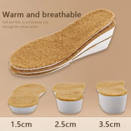 1 Pair Winter Warm Height Increase Insoles, Sports Shock Absorption Shoe Pads for Men & Women, Shoe Accessories