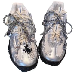 Fashion Silver Pearl Bow Pendant Gemstone Shoe Flower Buckle Girl Heart Premium Ballet Shoes Charms Decoration Accessories 1PCS