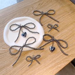 Fashion Silver Pearl Bow Pendant Gemstone Shoe Flower Buckle Girl Heart Premium Ballet Shoes Charms Decoration Accessories 1PCS