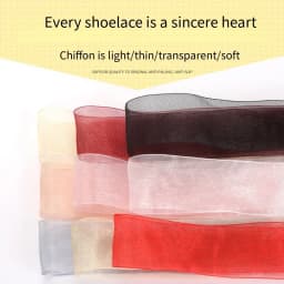 4CM Width Flat Silk Shoelace Chiffon Yarn Shoelaces Sneakers Rope Shoe Laces for Shoes 100/120/140/160CM Shoes Accessories New