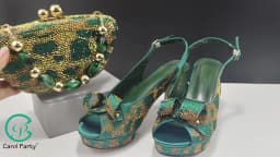 Fashion Design African Style Banquet Shoes And Bag Sexy High Heels And Full Diamond Dual Purpose Mini Bag Ladies Shoes