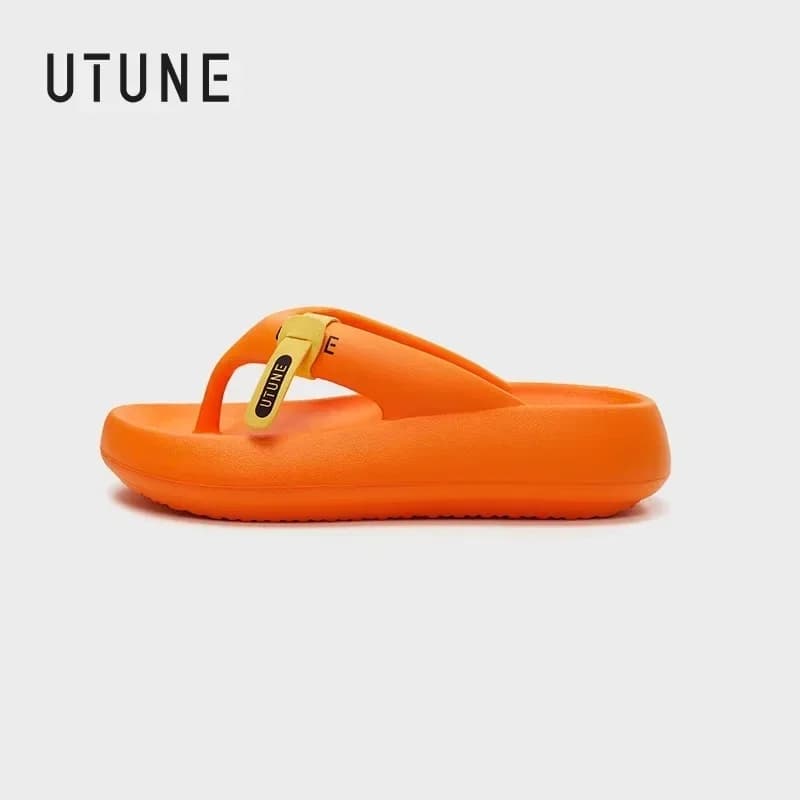 UTUNE 2026 NEW Women's Thick Sole Flip Flops - Height Increasing Platform Sandals, Lightweight Cushioned Summer Beach Slippers