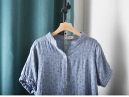 New Summer Cotton Yarn Short Sleeve Shirt V Neck Printed Tops Girl Casual Loose Versatile Commute Blouse 2024 Autumn T471135QC
