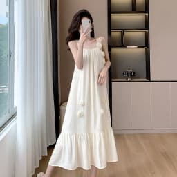 Summer Three-dimensional Flowers Embroidery Loose A-line Halter Dress Women Sleeveless Knee-length Beach Dresses Female