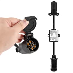 USA to EU Trailer Light Converter US 7-Way Blade Socket to EU 7-Pin Round Plug