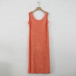 Orange Summer 100% Cotton Women Sleeveless Dress Green Long Dresses Chic Casual A-Line Beach Sundress